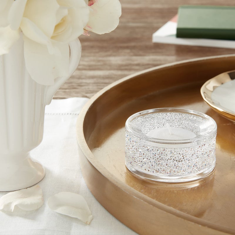 SWAROVSKI حامل شمعة SWAROVSKI شيمر، حامل شمعة مع كريستالات سواروفسكي الشفافة مع تأثير الشفق القطبي، جزء من مجموعة شيمر من سواروفسكي - Image 2